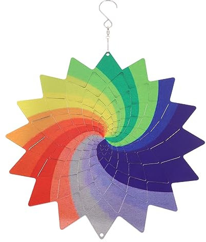 FONDOTIN Edelstahl Windspiel Rotations-Windspiel Dekoration Für Garten Zuhause Magisches Hängendes Deko-Element Für Außenbereich Und Innenräume Farbenfrohes Design