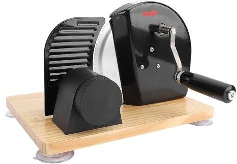 RIZGHWOY à Pain D'épaisseur Réglable, Trancheuse de Pain de Manivelle à Main avec Lame de 170 Mm, Idéale pour une Utilisation à Domicile et Commerciale, Rétro avec une