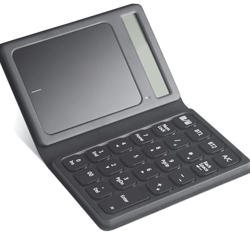 LuolaProject Foldable Wireless Numeric Keypad with Touchpad Rechargeable Bluetooth trackpad Multi Calculater numberic Keyboard