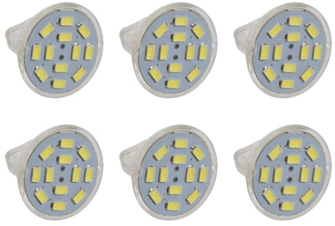 XUJIAN 6X Projecteur LED 6W Gu4(Mr11) Mr11 12 SMD 5730 570 DC 12V, Blanc