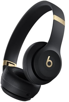 Beats Solo 4 – Wireless Bluetooth On-Ear Headphones, Apple & Android Compatible, Up to 50 hours of Battery Life – Black & Gold