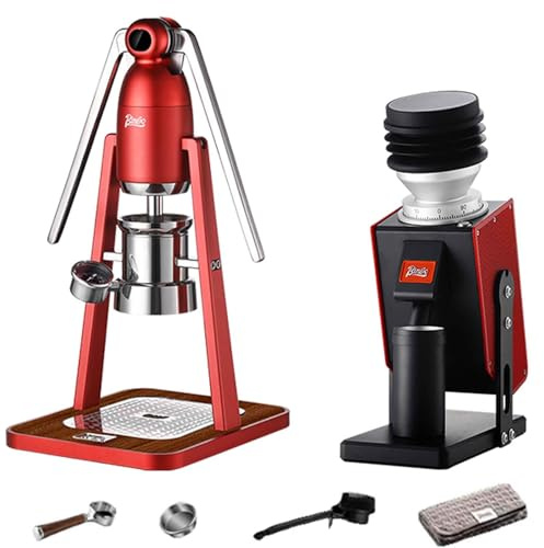 Machine à expresso manuelle avec broyeur, levier direct, système de pré-trempage, manomètre en temps réel, pour usage domestique et commercial