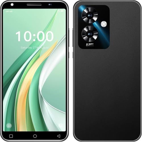 TalkCeLL Note 60 Mobile Phones, 5.0'' HD Display, Dual SIM Dual Camera, 16GB ROM【Expandable up to 128GB】, 3500mAh Big Battery, Support WiFi/Bluetooth/GPS, Unlocked Android Phone (Black)