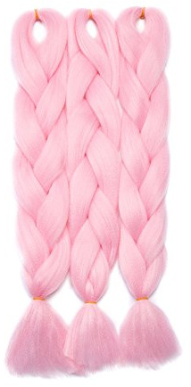 Rich Choices Haarverlängerung 60cm Crochet Braids Two Tone Ombre Braiding Haar Synthetik Braid 3 Pcs /300g - HellrosaHell-Pink