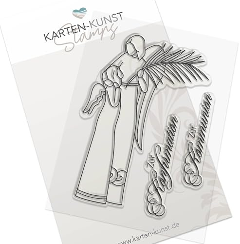 Karten-Kunst Clear Stamps KK-0105 Stempel Engel zur Konfirmation und Kommunion Silikonstempel