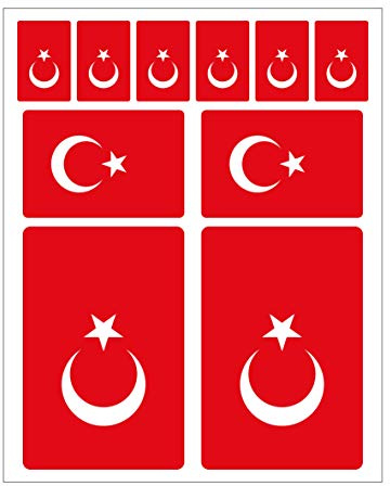 Generisch 10 Stück Flaggen Aufkleber Türkei Set | Sticker Türkiye Autoaufkleber