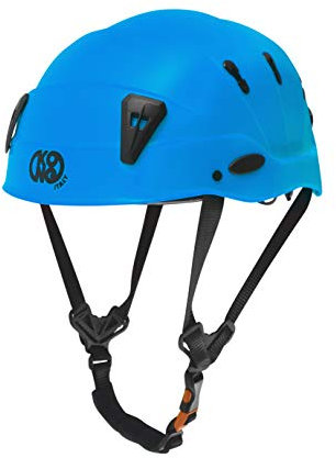 Kong Spin. Casco professionale Leggero e Ventilato per Uso Prolungato. Imbottitura Rimovibile. 4 Clip per Lampada Frontale. CE EN 397, ANSI Z89.1-2014. Peso 385g. Blu