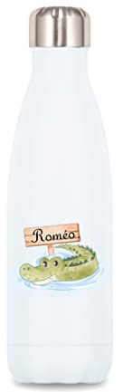 SB49 Bouteille isotherme Crocodile personnalisée avec le prénom de votre choix