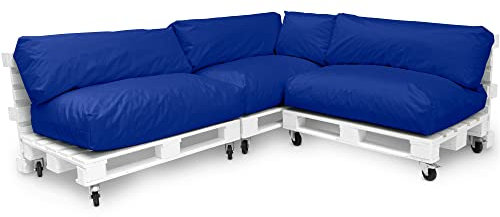 Spatium Jumbo XXL Palettenkissen Set abnehmbar Bezug wasserdicht gesteppt Palettenpolster Palettenauflage Palettensofa (Chabrig, 7er Set)