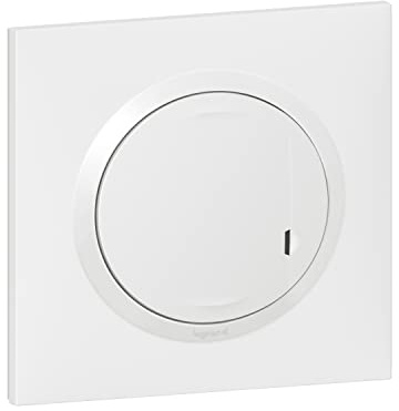 Interrupteur Variateur Filaire Connecté Sans Neutre Dooxie with Netatmo 5 à 125W LED Compatible Toute Charge - Complet (Fixation, Support, Enjoliveur et Plaque) - Blanc - 199232 - Legrand