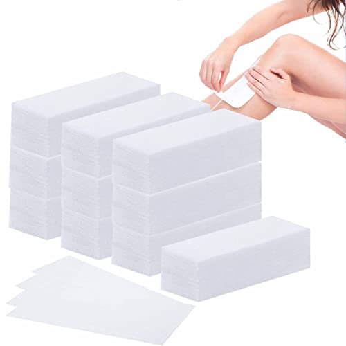 1000 Stück Vliesstreifen für Warmwachs und Zuckerpaste Wachsstreifen Vlies Wachsstreifen Bikini Wachsstreifen für jede Art von Depilation auf Bein, Brust, Rücken, Intimbereich & Gesicht （7x20cm）