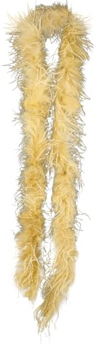Federboa Weihnachtsboa, 200CM Federboa Flauschige Straußenfeder Verkleidungszubehör Halloween Handwerk Hochzeitsdekoration Girlande Federschal Damen Mädchen Karnevals Kostüm Accessoire,Gold