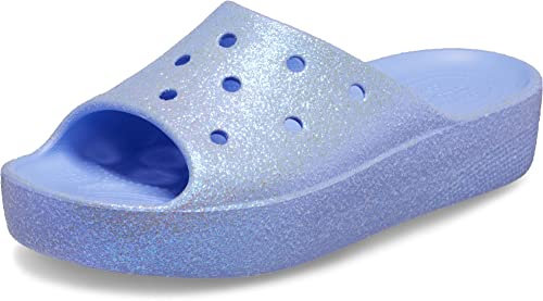 Crocs Damen Classic Slide | Plateau-Sandalen, Moon Jelly, 42,5 bis 43