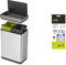 EKO Mirage X Recycling Sensor Bin 20L+20L & Size F-1 Bin Liners For Dual Compartment Kitchen Bins - 18-28 Litre Capacity - Extra Strong Bags with Drawstring Tie Handles - 20 Bags, White
