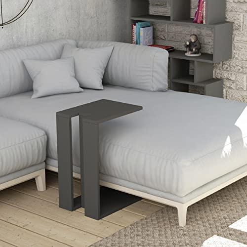 HOCUS PICUS C Table für Wohnzimmer| kompakter Coffee Table als Side End Table mit Zwei Ebenen| platzsparendes Design für Sofa und Relaxsessel| einfache Montage| 40 x 30 x 57 cm (Anthrazit Grau)