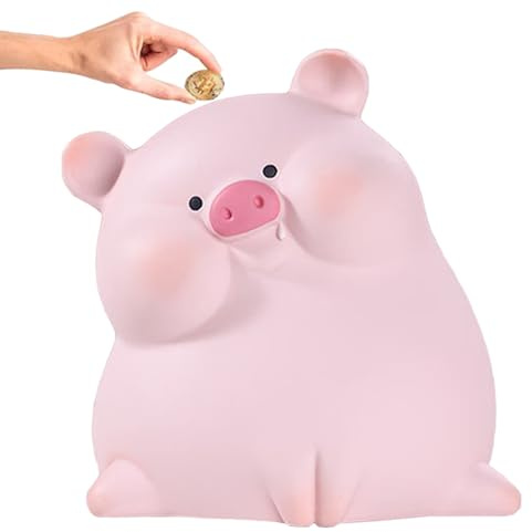 Sparschwein, Kawaii Kunststoff Sparschwein, Spardose Große mit openin | für Banknote Münze Einsparungen, Zimmer Dekor Geschenke, Geburtstag Weihnachten Geschenke für Mädchen Erwachsene Kinder