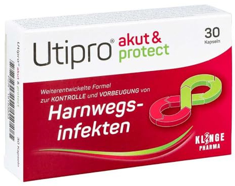 Utipro akut & protect bei Blasenentzündung - akut & vorbeugend, 30 Stk | 3-Fach Stark, Akut Und Vorbeugend, Unterstützend Bei Antibiotika-Therapie, Reduziert Die Bakterien In Blase Und Darm