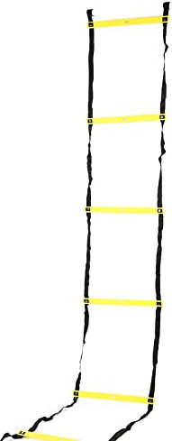 HUAOSN Fixed Movable Ladder, Speed Ladder, Training Ladder for Football, Football Exercise Set, Football Speed Rope Ladder for Football Exercises, Sports Training, 6 m, 12 Rungs (Yellow)