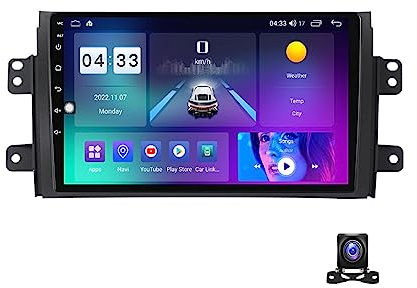 Estéreo para automóvil Pantalla táctil de 9 pulgadas Audio para automóvil para Suzuki SX4 2006~2014 con cámara de respaldo 720P Bluetooth GPS Receptor de radio para automóvil Carplay incorporado/A