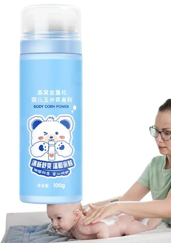 demaxiyad Polvere senza talco per,Polvere senza talco per bambini | Cura del corpo in polvere di talco anti-prurito,Polvere senza talco 100g, polvere di rimozione della polvere per lenire il prurito,