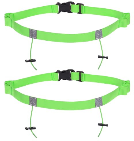PATIKIL Cinturón elástico para correr de triatlón, cinturón ajustable con número de carrera, soporte para cinturón de carreras con 6 trabillas de gel energético para maratones, carreras, ciclismo,