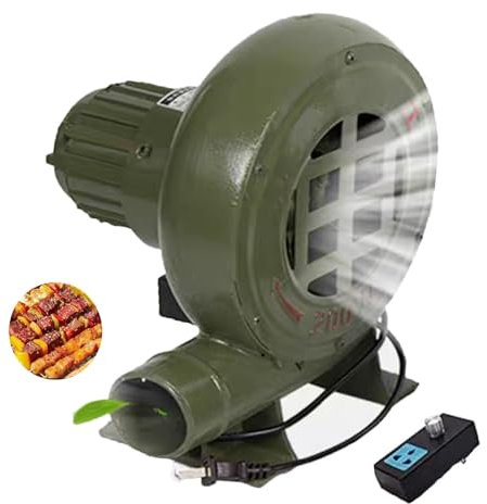Camping Activateur Pour Barbecue - Ventilateur Électrique De Cheminée 220V Pour Barbecue, Souffleur De Forge De Forgeron Électrique, Pour Randonnée Cuisson Feu ​Soufflet Outils De Barbecue(370W)