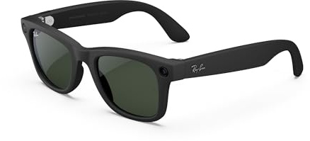 Ray-Ban Meta (Gen 1), Wayfarer, Matte Black | Smart AI Glasses for Men, Women —12 MP Camera, Open-Ear Speakers for Audio, Video Recording and Bluetooth —Transitions® Green Lenses —Wearable Technology
