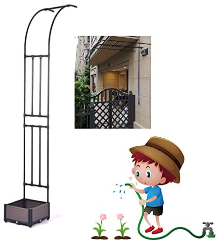 Halbbögen Spalier Gartenbogen Metall Gartenlaube Seitenbreite 40cm Metallrohr Rostfreier PE-Kunststoff Einfache Montage (240x240cm/94x94in)