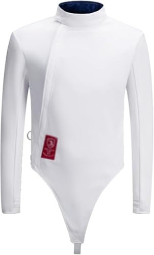 Chaqueta de esgrima para niños Adultos, Chaqueta de esgrima clásica, Equipo de esgrima, Traje Protector para Sable de Espada de Aluminio, Mano Izquierda, 50#