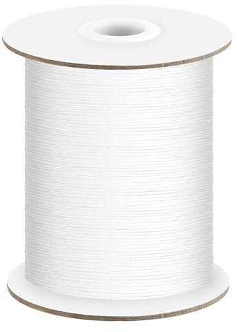 200Yards Zugschnur Jalousieschnur 1,0 mm Weiß Geflochtene Lift Shade Cord Zugschnur Reißfest, für Raffrollos, Jalousien Gartenbau Werk und Handwerk