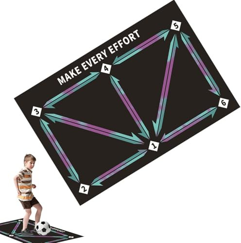 Generisch Football Training Mat, Soccer Training Equipment, Soccer Dribble Props, Silent Soccer Practice Mat, Kids Soccer Trainer, Footstep Training Equipment, Soccer Skills Development