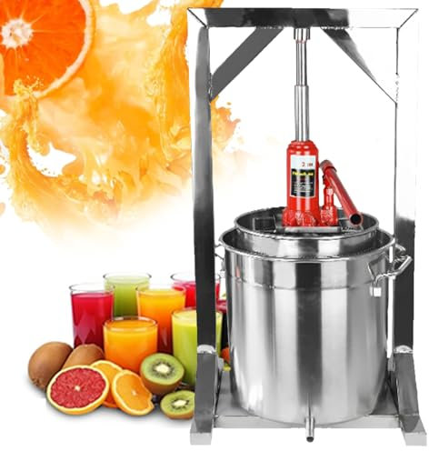 Pressa Per Vino Di Frutta - Pressa Idraulica In Acciaio Inox Per Succo Di Frutta, Uva, Mele, Sidro, Mela/Carota/Arancia/Bacche/Verdure, Tintura Di Formaggio,36L