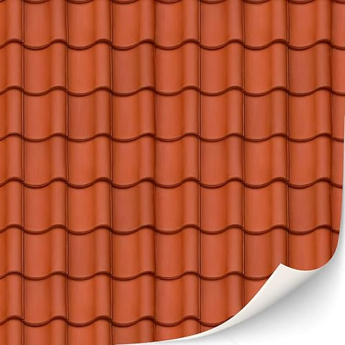 Juego de 3 hojas de azulejos adhesivos y tejas para casa de muñecas escala 1:12 (piedras de techo tono 3)