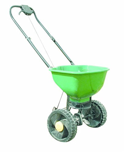 Ama Manueller Streuwagen für den Garten, Kapazität 15 kg, grün verchromt, Gewicht 1,17 kg, Material Metall und Kunststoff, Modell 15 kg
