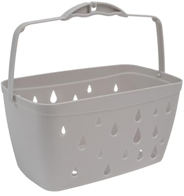 JVL Plastic Hanging Peg Basket, Grey