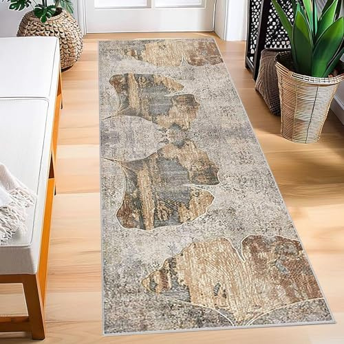 Kurzflor Teppich Läufer Flur 100 x 300 cm rutschfest Waschbarer Küchenteppich Flurteppich Fußmatte Innen Lang Teppichläufer Küche Küchenläufer Teppich Flur für Schlafzimmer, Wohnzimmer, Eingang
