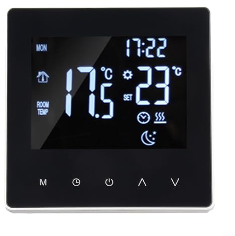 Qualoramall Termostati 16A AC 110-220V WiFi Smart Termostato digitale programmabile regolatore di temperatura con LCD Touch Screen App Telecomando per riscaldamento elettrico a pavimento (bianco)