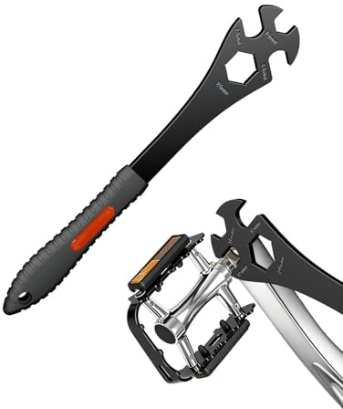 Pawfly 3 in 1 Fahrrad Pedalschlüssel 15/16/24 mm, 320 mm Extra Lang für Kurbelabzieher & Tretlagerreparatur. Multifunktional für Fahrradrad, Pedalnabe, Achsmutter, Entferner, Radschlüssel, Schwarz