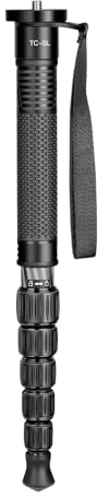 TONYBOO TC-5L-3K - Monopiede per fotocamera da 154,9 cm, monopiede in fibra di carbonio da 28 mm con altezza a 6 sezioni, portatile, leggero, carico massimo 7,3 kg, supporto per fotocamera resistente