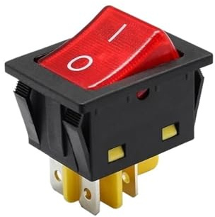 Interrupteur à bascule étanche DPST robuste à 4 broches KCD4 30 A 250 V CA, finition acier inoxydable, 12 V, 24 V, 110 V, 220 V, LED marche/arrêt(30A rocker switch,BLUE_ON-OFF FUNCTION_12V-24V)