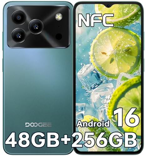 DOOGEE Note 56 Plus Android 16 Smartphone Ohne Vertrag, 48GB+256GB/2TB Handy Ohne Vertrag 6150mAh, 6,56 HD+ Handy Günstig 8,45mm Ultraschlankes, 50MP+8MP Kamera, NFC/Fingerabdruck/Dual-SIM/GPS/OTG