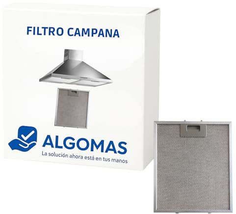 ALGOMAS® Filtro Campana Extractora Metálico 26x32 cm - Antigrasa Lavable | Repuesto Compatible Teka 40472918 e Indesit C00076591