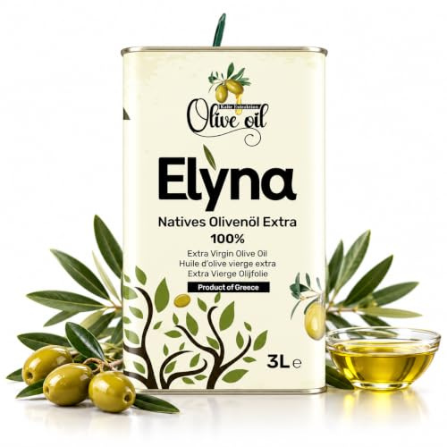 Extra Virgin Olive Oil – Cold Pressed & 100% Natural – Premium Greek Olive Oil, First Grade (3 Litres)