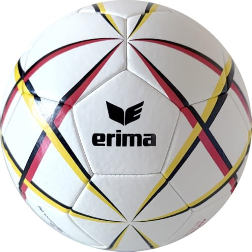 Erima Magic White Handball - Resin-Free Premium Handball with Super Grip, Ideal for Kids, Youth and Adults, White/Black/Red/Yellow, Size 1