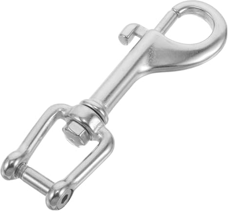 GRIRIW Grade Stainless Steel Swivel Eye Spring Snap Hook Heavy Duty Corrosion Resistant Diving Safety Clip for Scuba Leash Flagpole Camera Strap