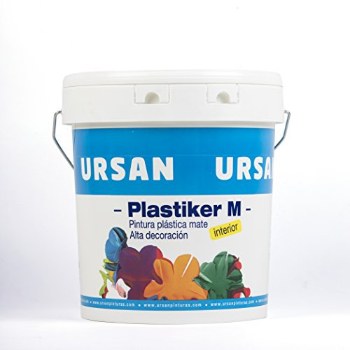 Ursan - Plastiker M | Pintura Blanca Interior Mate para Decoracion de Paredes y Techos - Uso Recomendado en Paramentos Interiores como Yeso, Escayola o Cemento - Acabado Mate Sedoso - 4 Litros