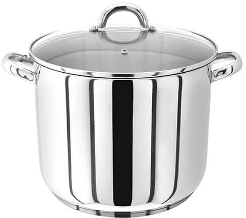 Judge 28cm Stainless Steel Stockpot with Vented Glass Lid, 13 Litre