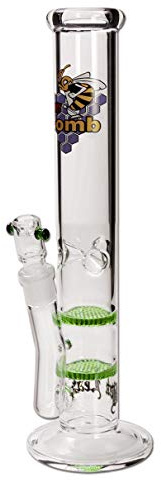 Black Leaf EIS-Zylinderbong 2X Honeycomb Perkolator Glassieb ohne Kickloch NS 19 (18,8?mm) Normschliff