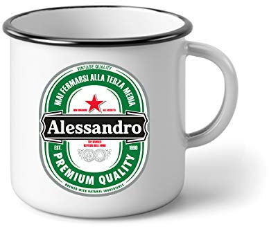 Colorfamily Tazza personalizzabile con nome - mai fermarsi alla terza media - tazza in alluminio