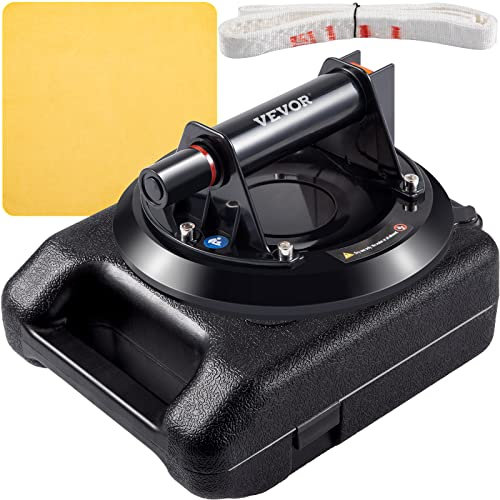 VEVOR Glasheber 22,8 cm Hochleistungs Handsaugheber, 125 kg Tragfähigkeit Saugheber Laminat, 200 x 85 mm Handsaugheber, 100 kg Saugkraft, Vakuum Plattenheber mit Handpumpe Marmorplatten Bodenfliesen